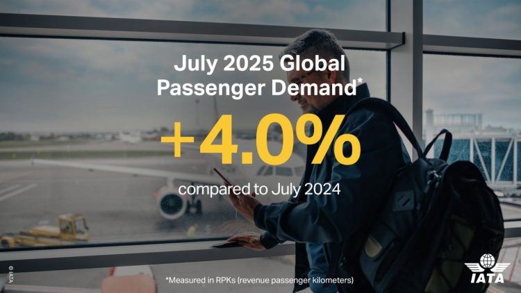Global Air Travel Demand Rises 4% in July
